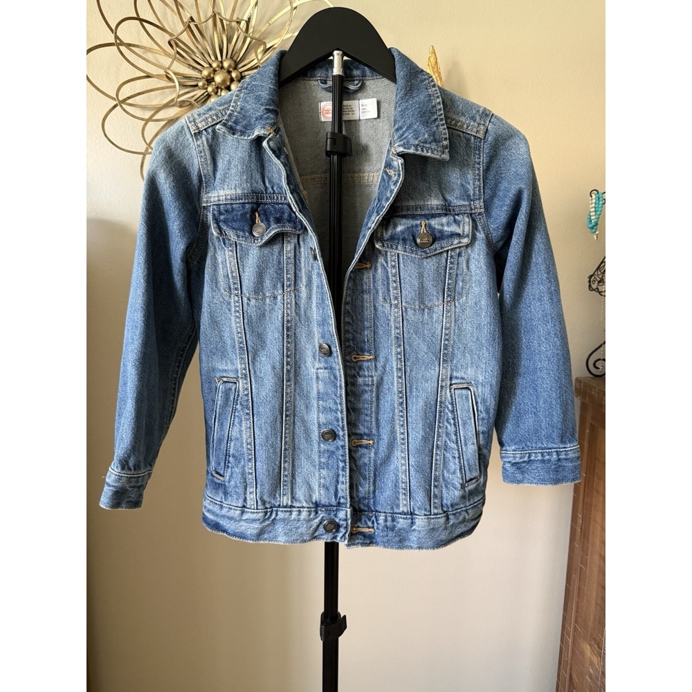 Wonder Nation Girls Denim Button Up Jacket, Size M (7/8)